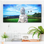 Hawaii Buddha Coastal Photo Inspirational Citote Canvastryck<br><div class="desc">"Gå dit du känner dig mest levande." Varje gång jag besöker Big Island måste jag åka till Buddha. Någonting om havets skönhet, det fredliga ansikte och dess platshållares ensamhet får mig att känna lugn, serene och lycklig. Jag hoppas att ni också gör det. Du kan enkelt anpassa den här väggkonsten...</div>