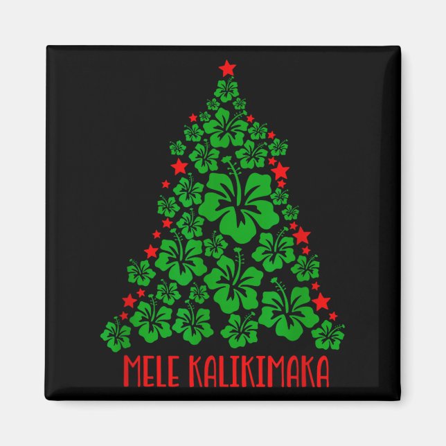 Hawaii Christmas Mele Kalikimaka Floral Christmas  Magnet (Framsidan)