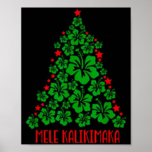 Hawaii Christmas Mele Kalikimaka Floral Christmas  Poster (Framsidan)