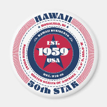 Hawaii Circle Typography Souvenir Magnet
