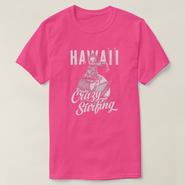 Hawaii Crazy Surfing T Shirt (Design framsida)