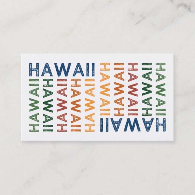 Hawaii Cute Colorful Visitkort (Framsida)