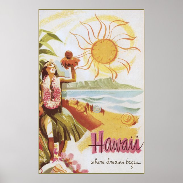 Hawaii - där drömmar börjar poster (Framsidan)