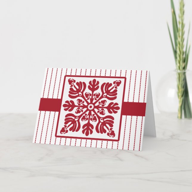 Hawaii Day, hawaiian Quilt Design Kort (Framsida)