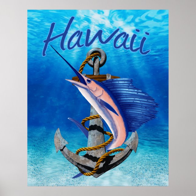 Hawaii Deep Sea Fishing Poster (Framsidan)