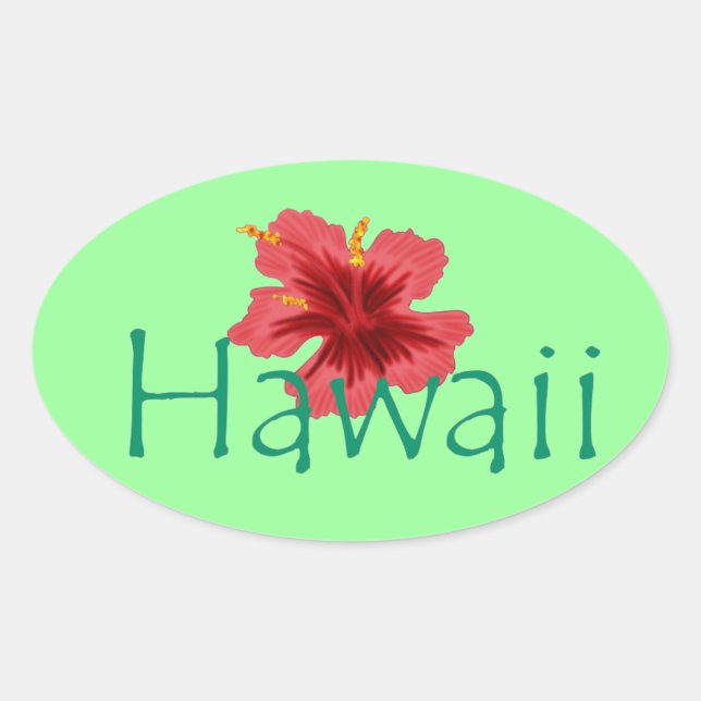 Hawaii-dekal Ovalt Klistermärke (Framsida)