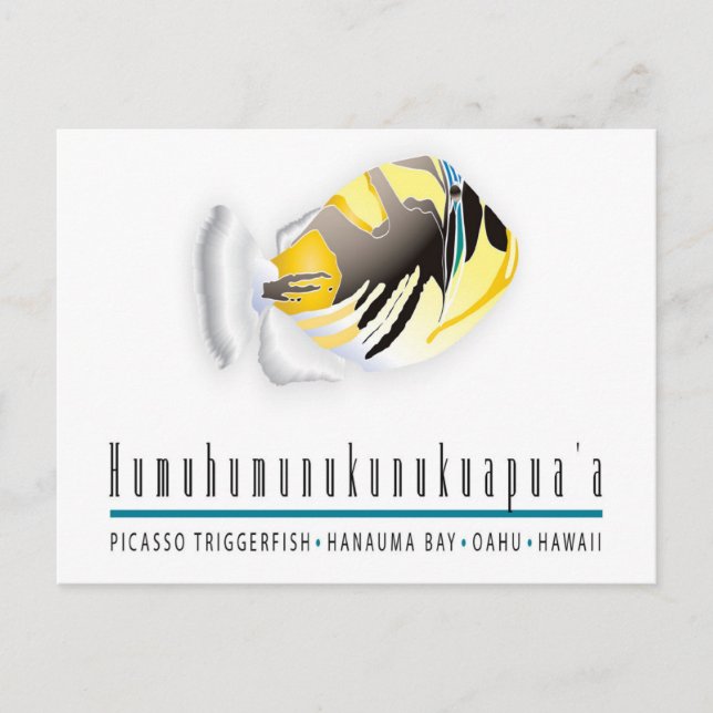 Hawaii delstat fisk - Humuhumunukunukuapua'a Vykort (Framsida)