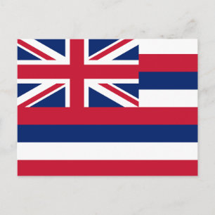 Hawaii delstatens flagga vykort