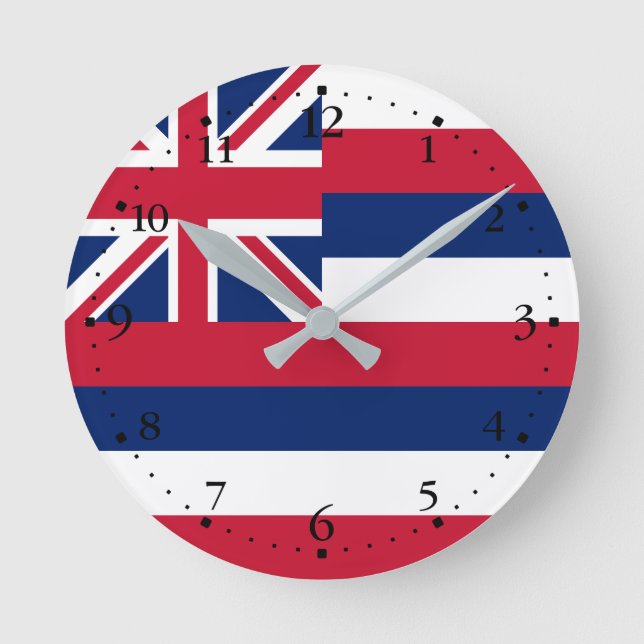 Hawaii delstatlig flagga rund klocka (Framsida)