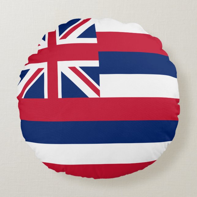 Hawaii delstatlig flagga rund kudde (Framsidan)