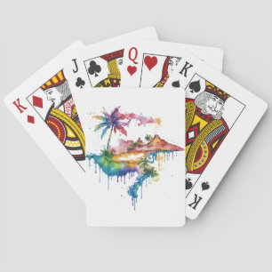 Hawaii-design med färgstarka stänk casinokort