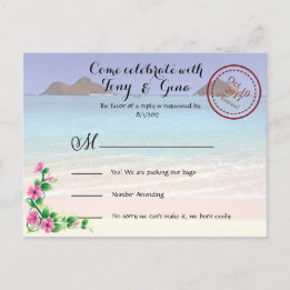 Hawaii Destination Wedding OSA Postcard Inbjudan Vykort