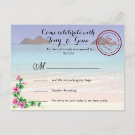 Hawaii Destination Wedding OSA Postcard Inbjudan Vykort