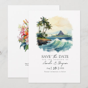 Hawaii Destinationsbröllop QR-kod Spara Datumet
