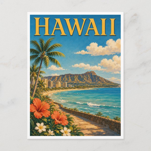 Hawaii Diamond Head GeoSaga Vykort (Framsida)