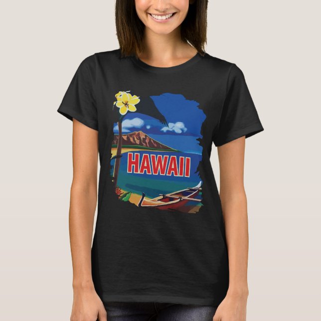 Hawaii Diamond Head kust blå resa T Shirt (Framsida)