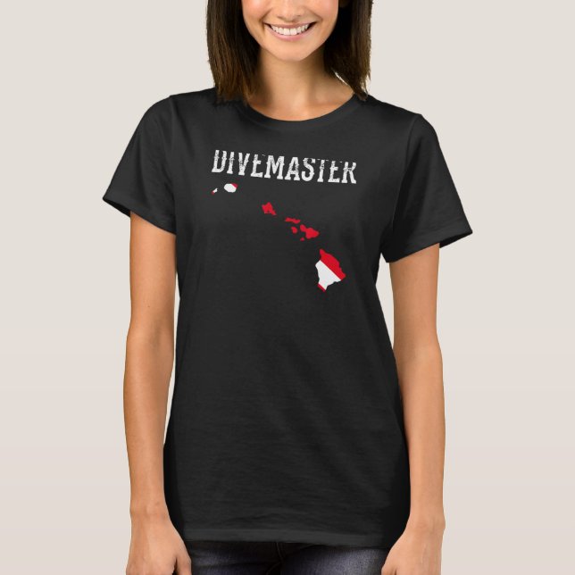 Hawaii Divemaster Dyka Instructor Dive Fla T Shirt (Framsida)