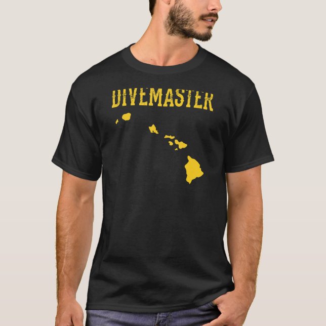 Hawaii Divemaster Dyka Instructor Dive Fla T Shirt (Framsida)