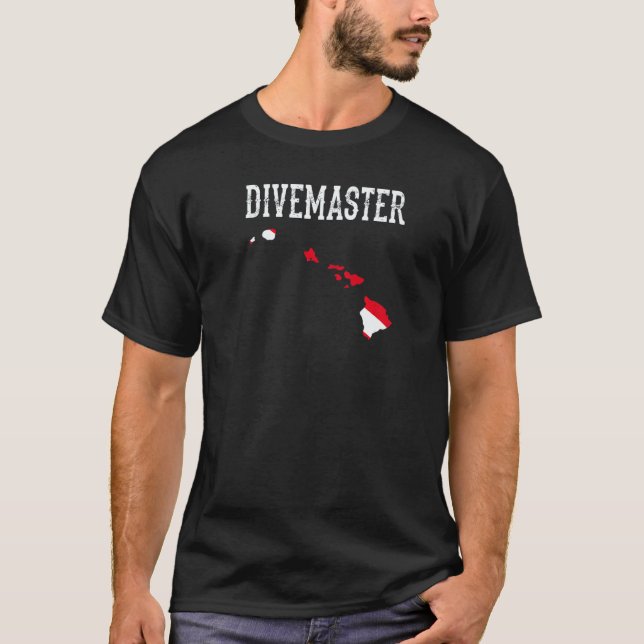Hawaii Divemaster Scuba Dykinstruktör Dykning Fla T Shirt (Framsida)