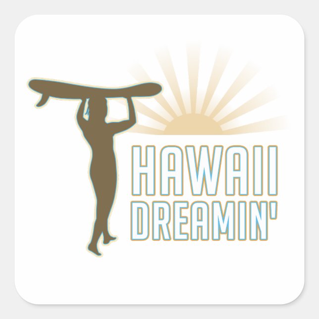 Hawaii Dreaming Fyrkantigt Klistermärke (Framsida)