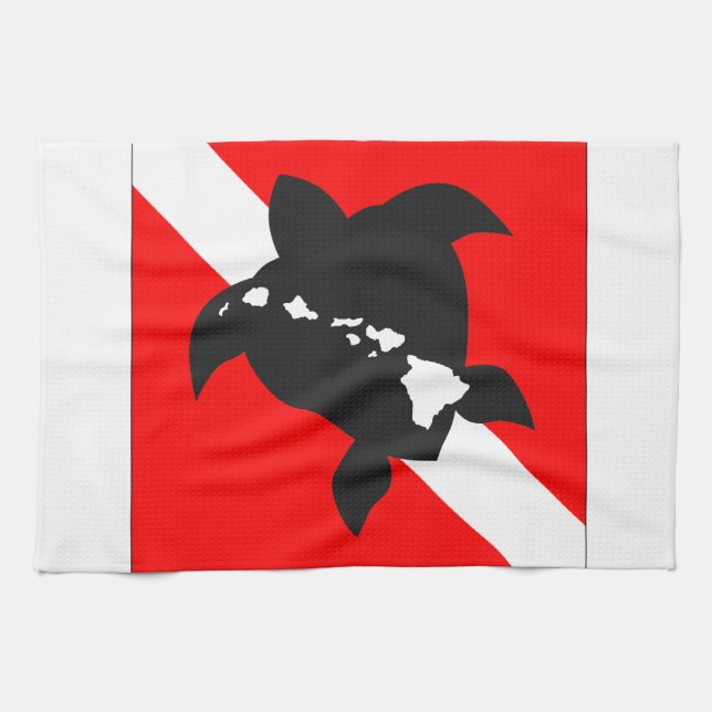 Hawaii dykflagga kökshandduk (Horisontell)