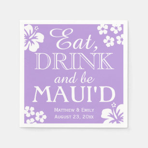 Hawaii Eat, Drink och Be Maui 'd Bröllop Napkins Pappersservett