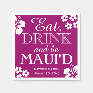 Hawaii Eat, Drink och Be Maui 'd Bröllop Napkins Pappersservett