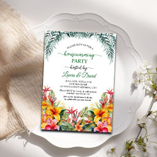 Hawaii Exotic Blommigt Houseuppvärmning Party Inbjudningar