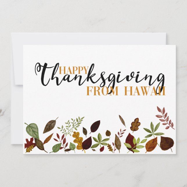 Hawaii Fall Foliage Thanksgiving Card Julkort (Framsida)