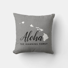 Hawaii Family Monogram State Dekorativ kudde