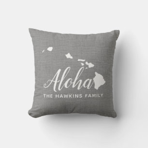 Hawaii Family Monogram State Dekorativ kudde