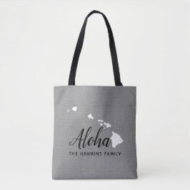 Hawaii Family Monogram State Tote Bag Tygkasse