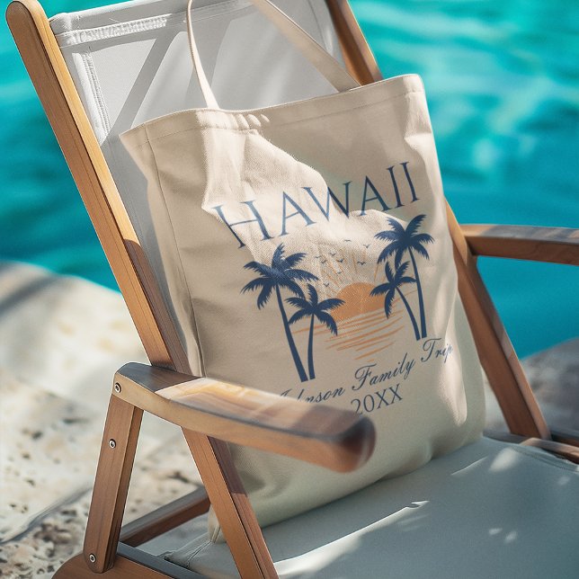 Hawaii Family Resa Tote Bag Tygkasse (Hawaii Family Trip Tote Bag)