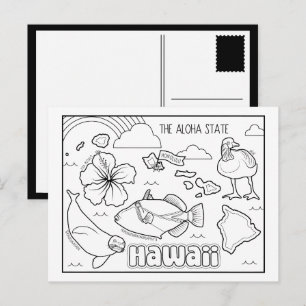 Hawaii färga mig collage vykort