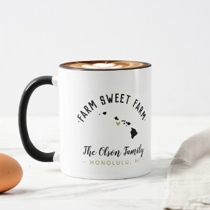Hawaii Farm Sweet Farm Family Monogram Mugg