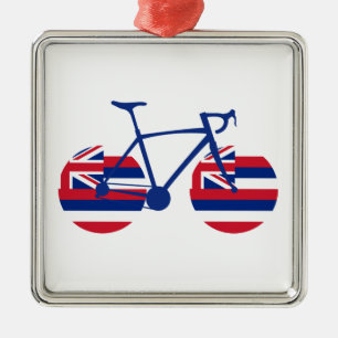 Hawaii Flagga Cycling Julgransprydnad Metall