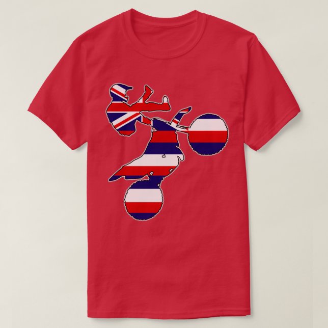 Hawaii flagga dirt-cykel t shirt (Design framsida)