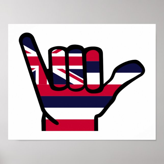 Hawaii flagga hand poster (Framsidan)