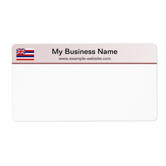 Hawaii Flagga Header Shipping Label Fraktsedel (Framsidan)