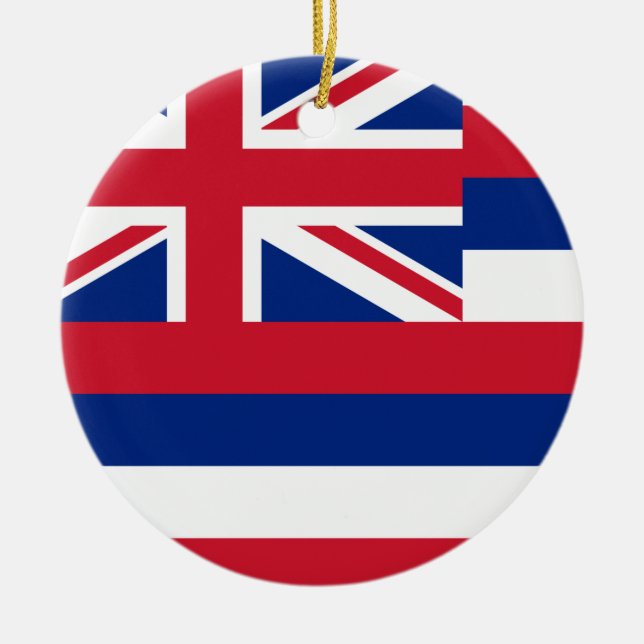 Hawaii Flagga Julgransprydnad Keramik (Framsidan)