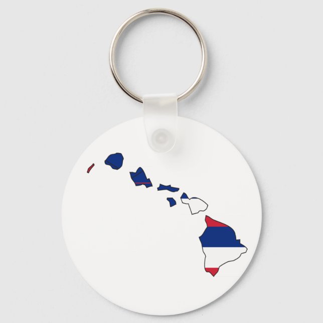 Hawaii Flagga Karta Nyckelring (Framsida)