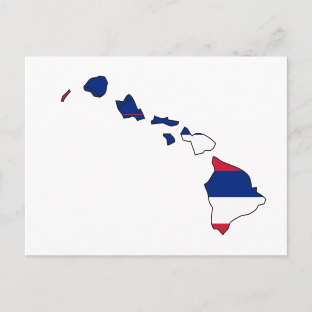 Hawaii Flagga Karta Vykort (Framsida)