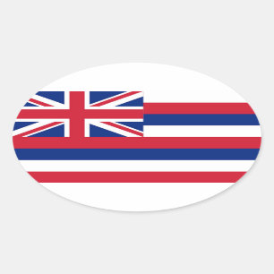 Hawaii flagga ovalt klistermärke