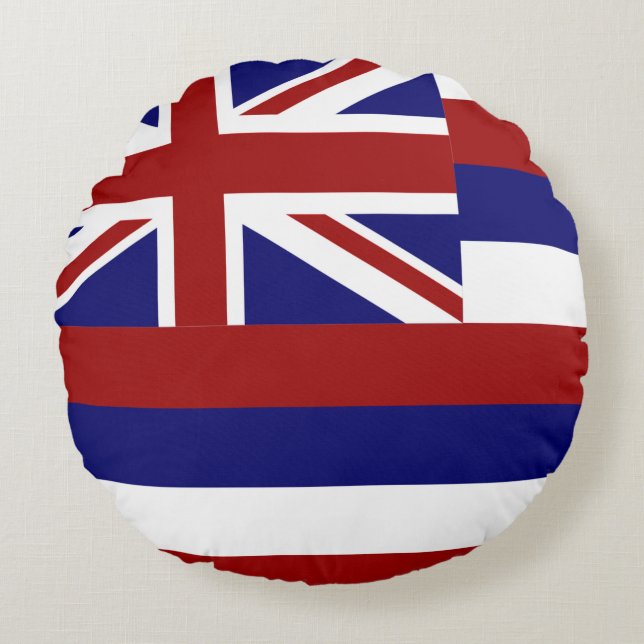 Hawaii flagga rund kudde (Framsidan)