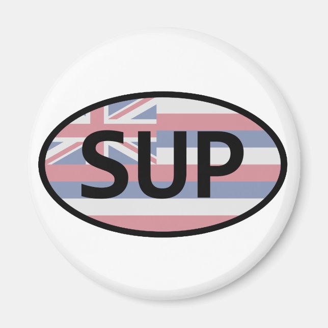 Hawaii Flagga Standup Paddling Magnet (Framsidan)