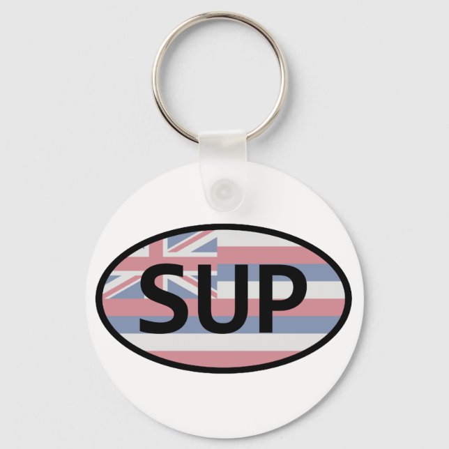 Hawaii Flagga Standup Paddling Nyckelring (Framsida)