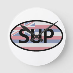 Hawaii Flagga Standup Paddling Rund Klocka