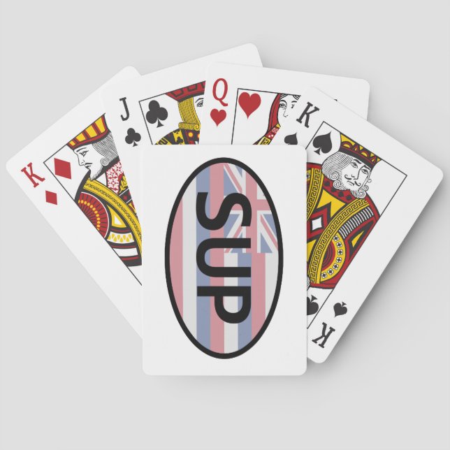 Hawaii Flagga Standup Paddling Spel Kort (Baksidan)