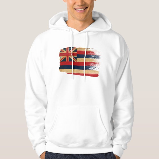 Hawaii flaggaHoodie Sweatshirt (Framsida)