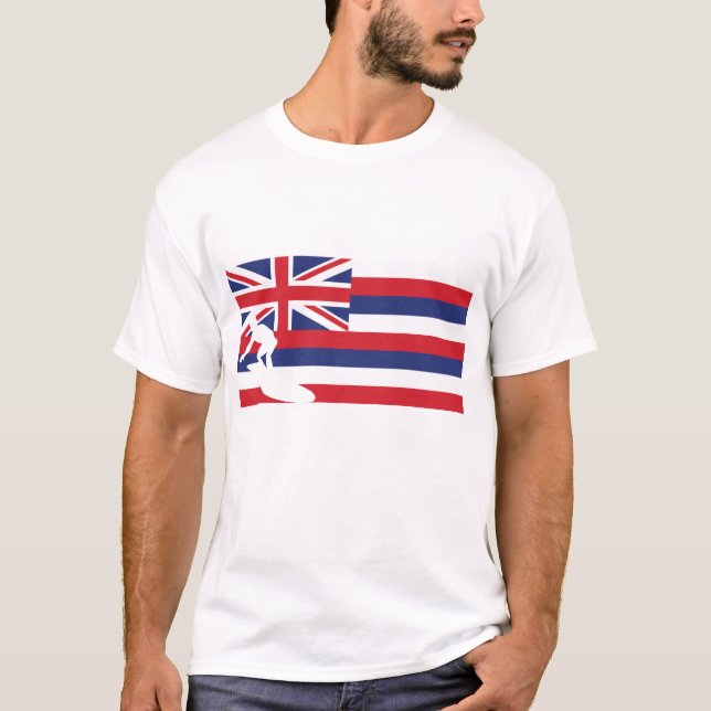 Hawaii flaggaT-tröja - surfa - surfare T-shirt (Framsida)